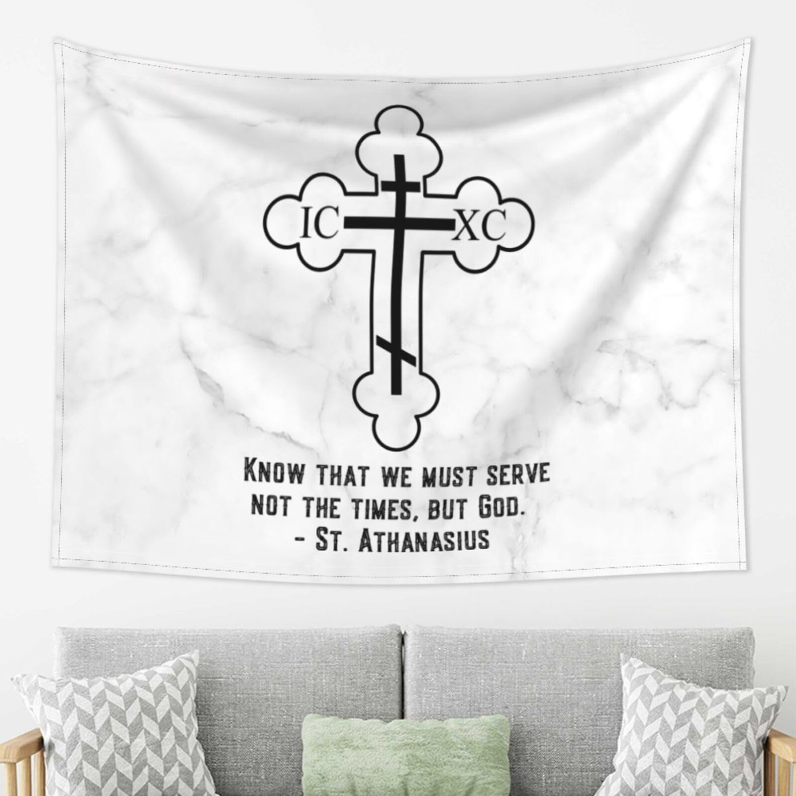 Orthodox Christian Cross Gifts For Women Men Wall Tapestry Backdrop for The Living Room Wall Hanging for Party Home Wall Decor 80x60 inch
