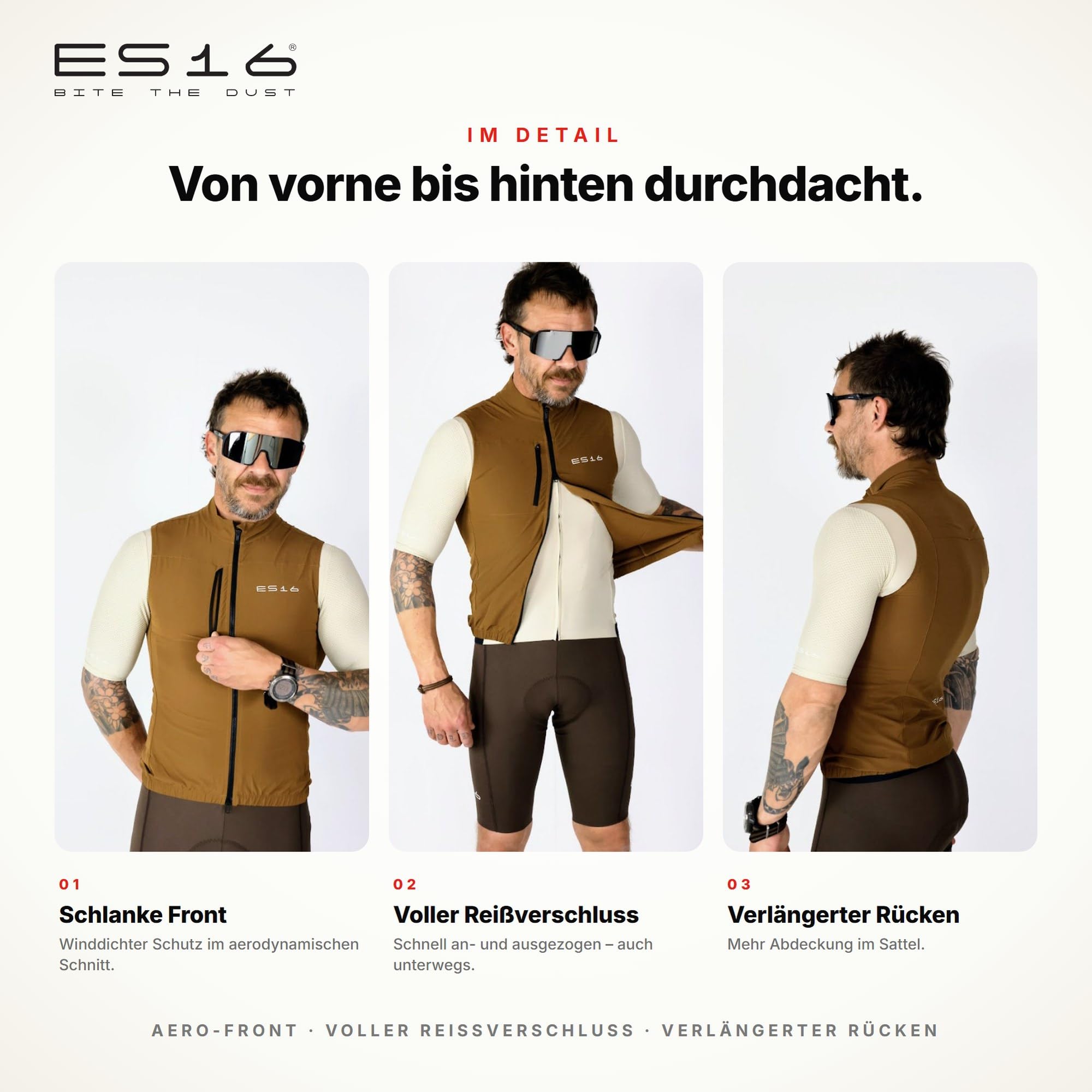 Windweste Herren Aerodynamische Cycling-Weste mit Mesh-Rücken und Wind-Schutz Vorne – Federleicht und Faltbar in Trikot-Rückentasche
