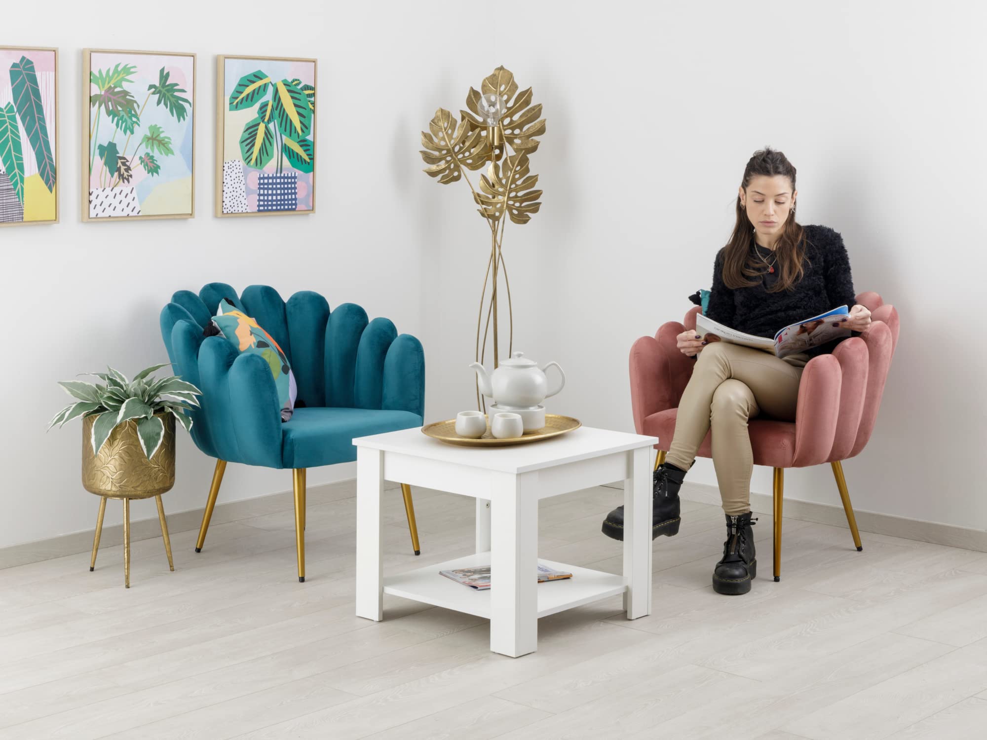 Baroni Home Tavolino Da Salotto Moderno, Tavolino da caffè, Tavolo da Soggiorno