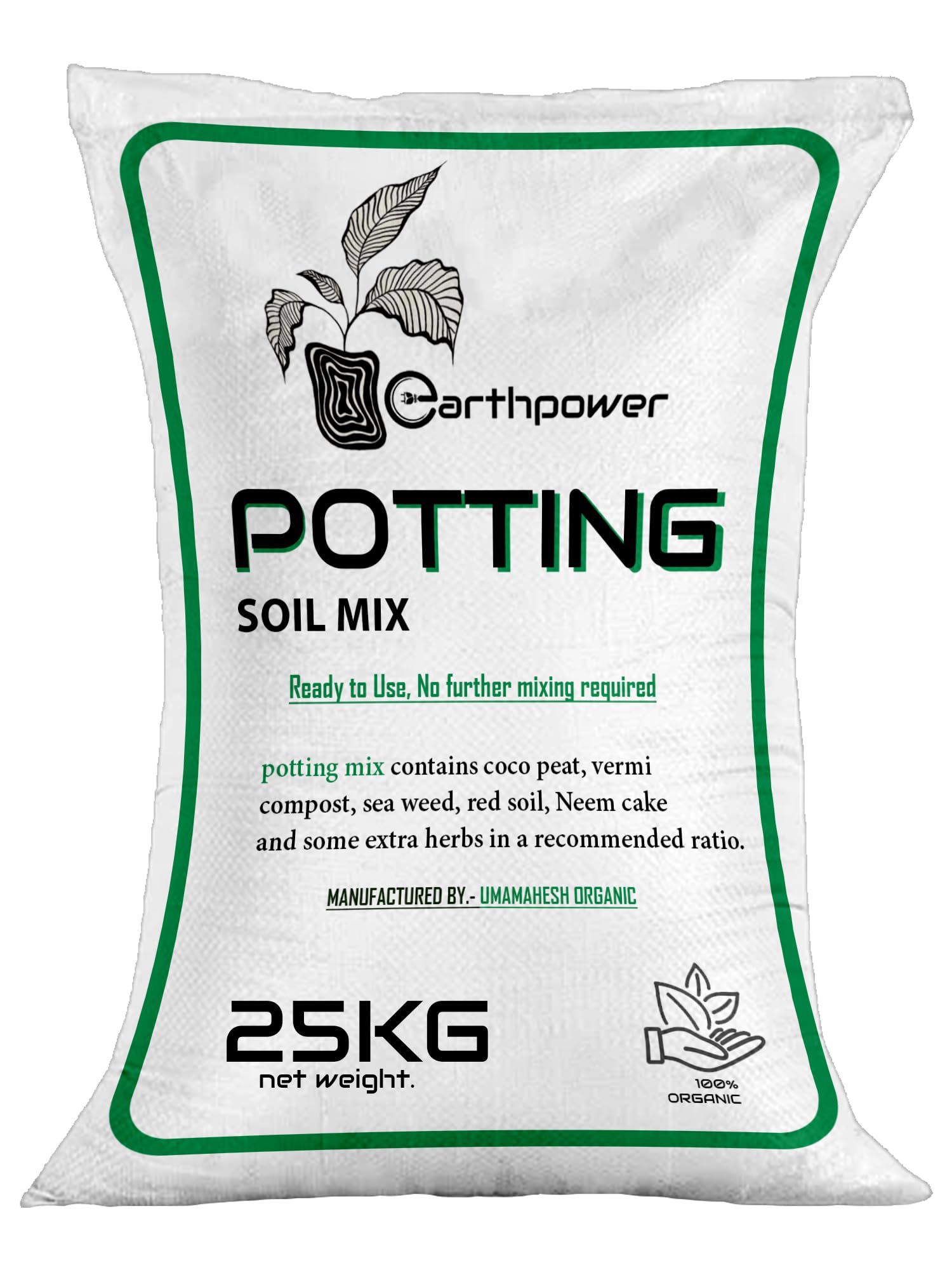 EarthPower Potting Soil Mix for Plants 25 Kg | Soil for Plants | Soil and Fertilizer for Plants | Mix for Plants Home Garden | Made with Vermi Coco Pit Neem Cake etc 25kg-image-45