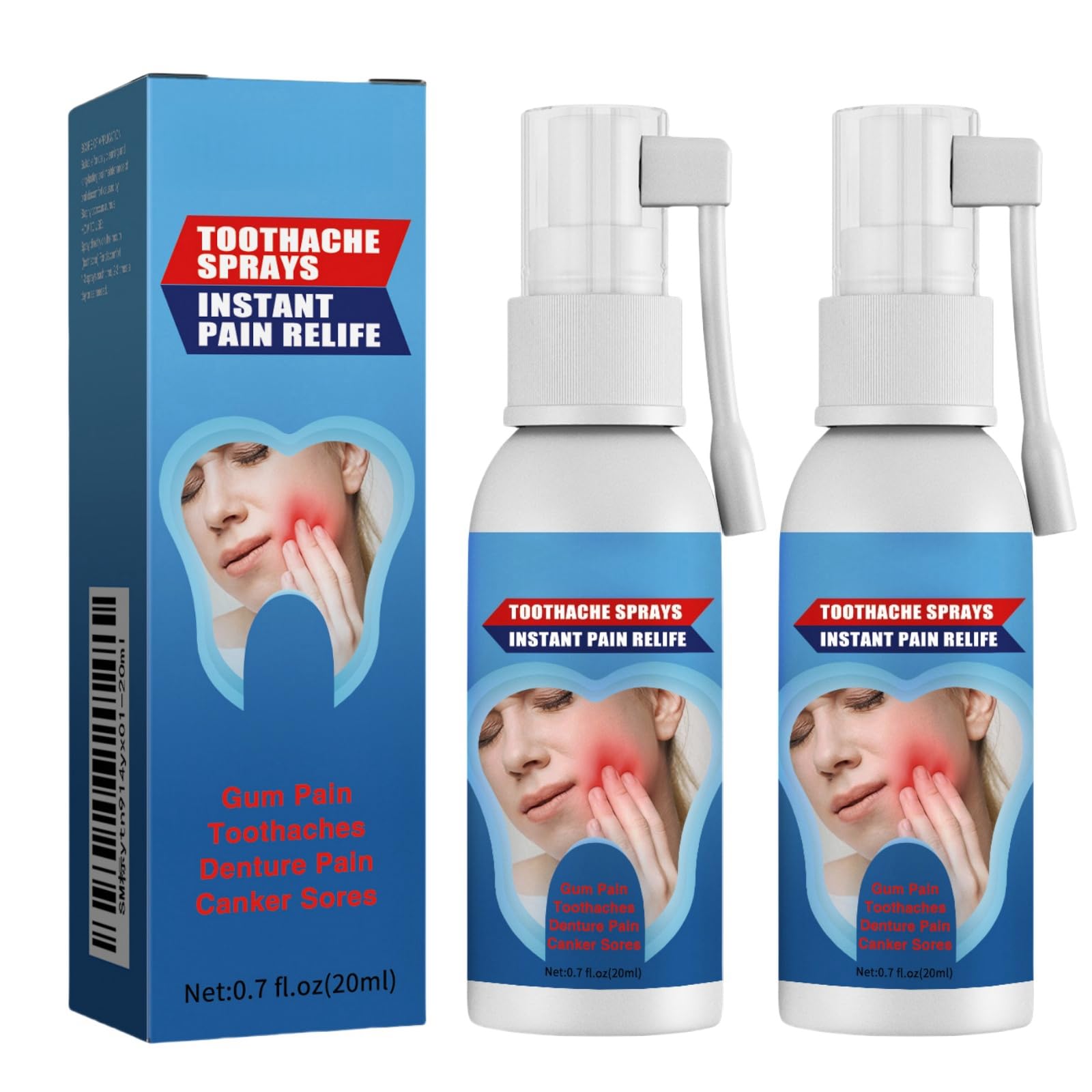 2PCS Toothache Pain Relief for Adult,Toothache Relieving Spray,Oral Care Spray,Tooth Pain Relief Extra Strong,Natural Dental Pain Relief,Pain Relief for Toothache,Gum Pain Spray for Teeth Health