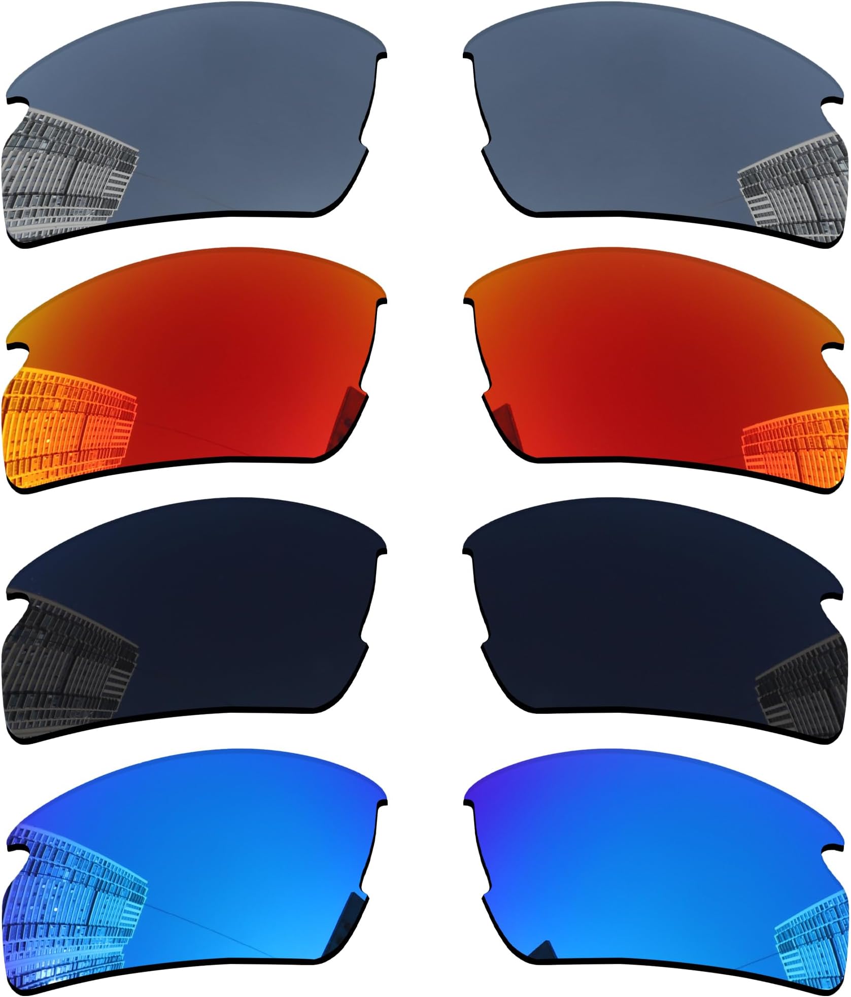4 Pairs Polarized Replacement Lenses for Oakley Flak 2.0 OO9295 Sunglasses, Perfectly Fit, Shatterproof, Anti-scratch, Value Pack