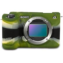 Camera Case for Sony ZV-E1 - Protective Silicone DSLR Skin Cover, Detachable Cage, Shockproof, Dustproof Army Green