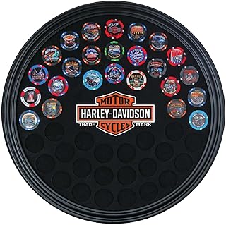 Harley-Davidson Trademark Bar & Shield Round Poker Chip Frame - Holds 47 Chips