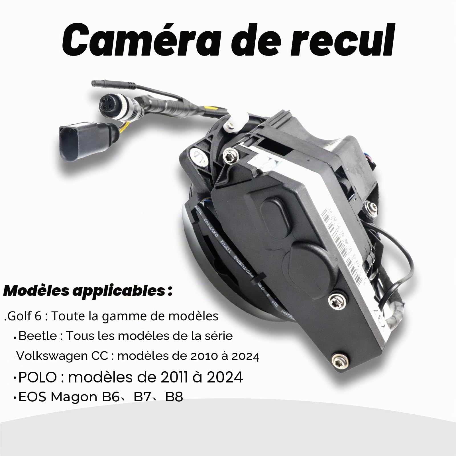 Caméra de Recul 1080p pour Passat Golf 6 Polo CC Beetle B6 Caméra de Stationnement étanche avec Vision Nocturne Installation Facile Plug and Play Caméra de Recul pour Voiture