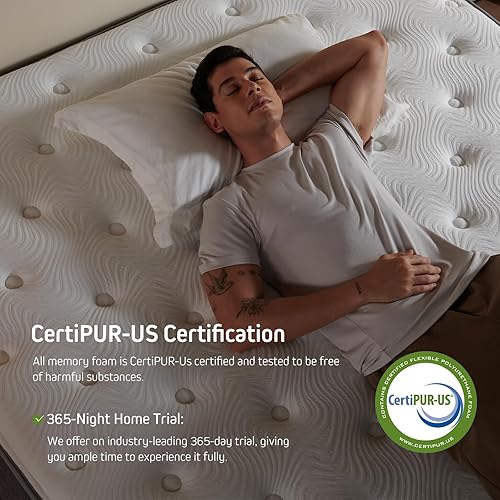 Miniatura 7 de Colchón Queen de 14 pulgadas La sensación que prefiere la mayoría de los durmientes Colchón híbrido tamaño Queens que contornea espuma