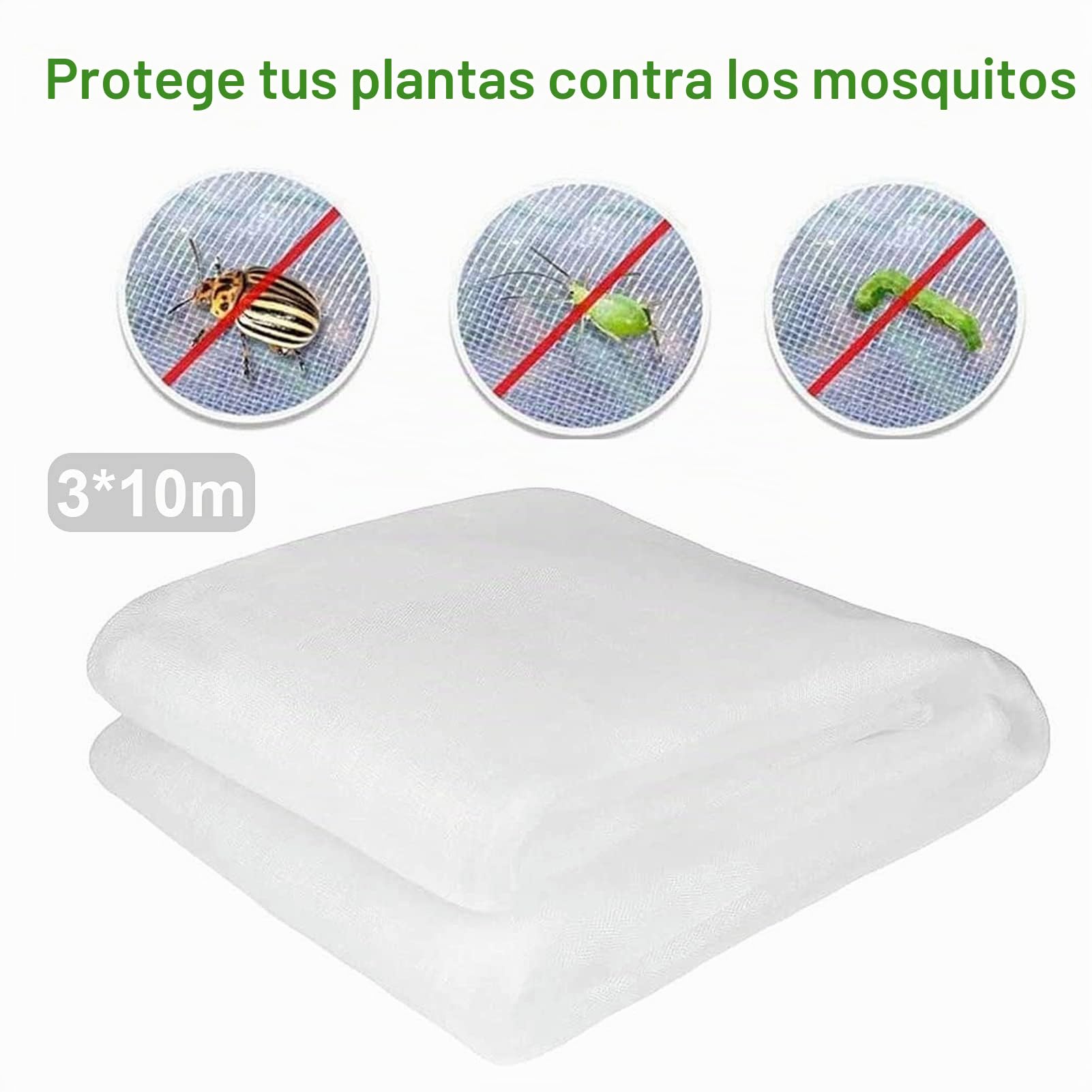 Red de protección de Insectos,Barrera para Proteger Plantas,malla antiinsectos,para proteger plantas flores frutas,Red de protección Flores Frutas y Verduras en el jardín (3 * 10)