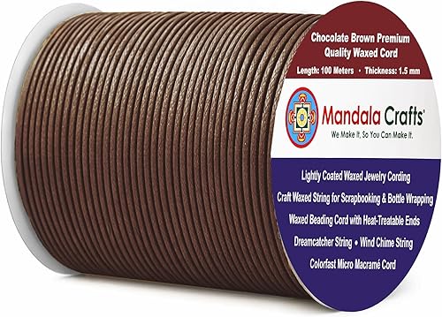 Miniatura 217 de Cuerda Mandala Crafts 0.03 pulgadas 109 yardas para hacer joyería, artesanía, macramé, cuerda de algodón encerado