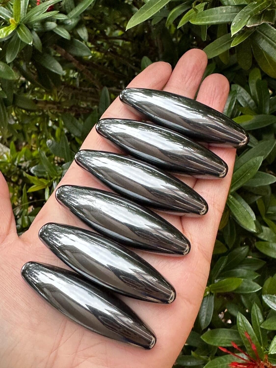 18-Piece Magnet Hematite Oval 2.5", Elliptical Zingers, Large Large Oval Magnet Hematite for Refrigerator, Home, Office, Desk Toy Decoration, Stress Relief