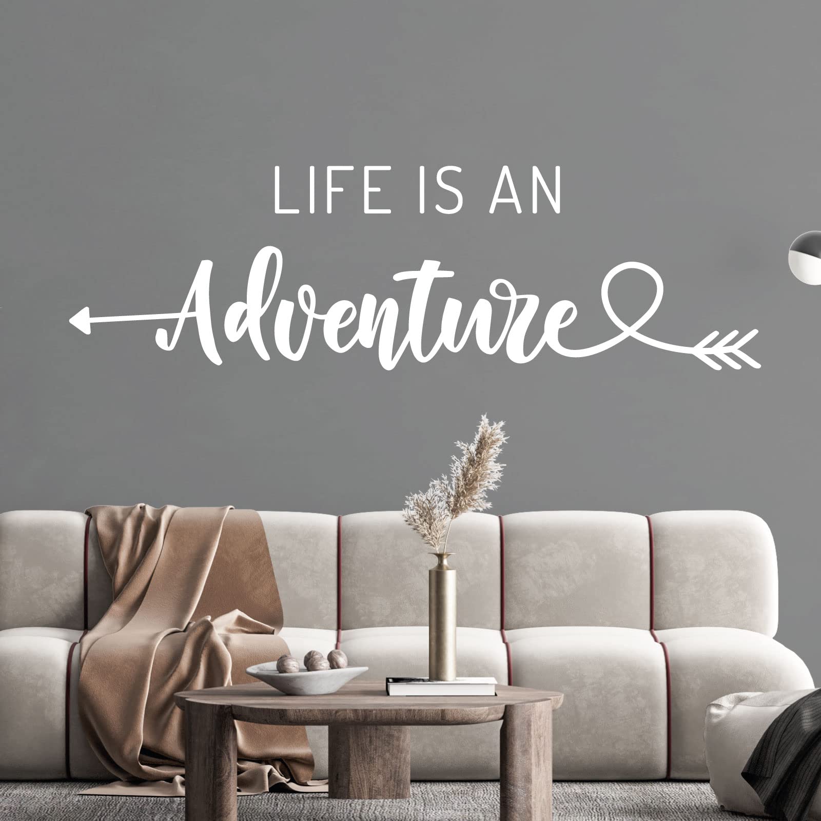 Life is an Adventure - Wall Quote Art Sticker Inspirational Home [XLarge] [White]