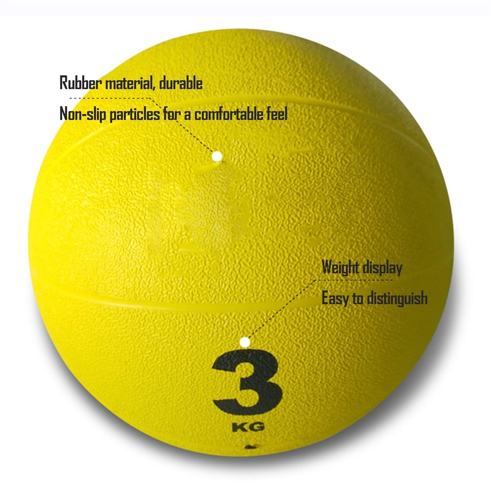 Pelota Medicinal Fitness Training Ball, Equipo De Entrenamiento Deportivo De Entrenamiento De Gravedad del Ejercicio Aeróbico Al Aire Libre, Adecuado para El Entrenamiento Muscular, 1kg / 2.2lbs