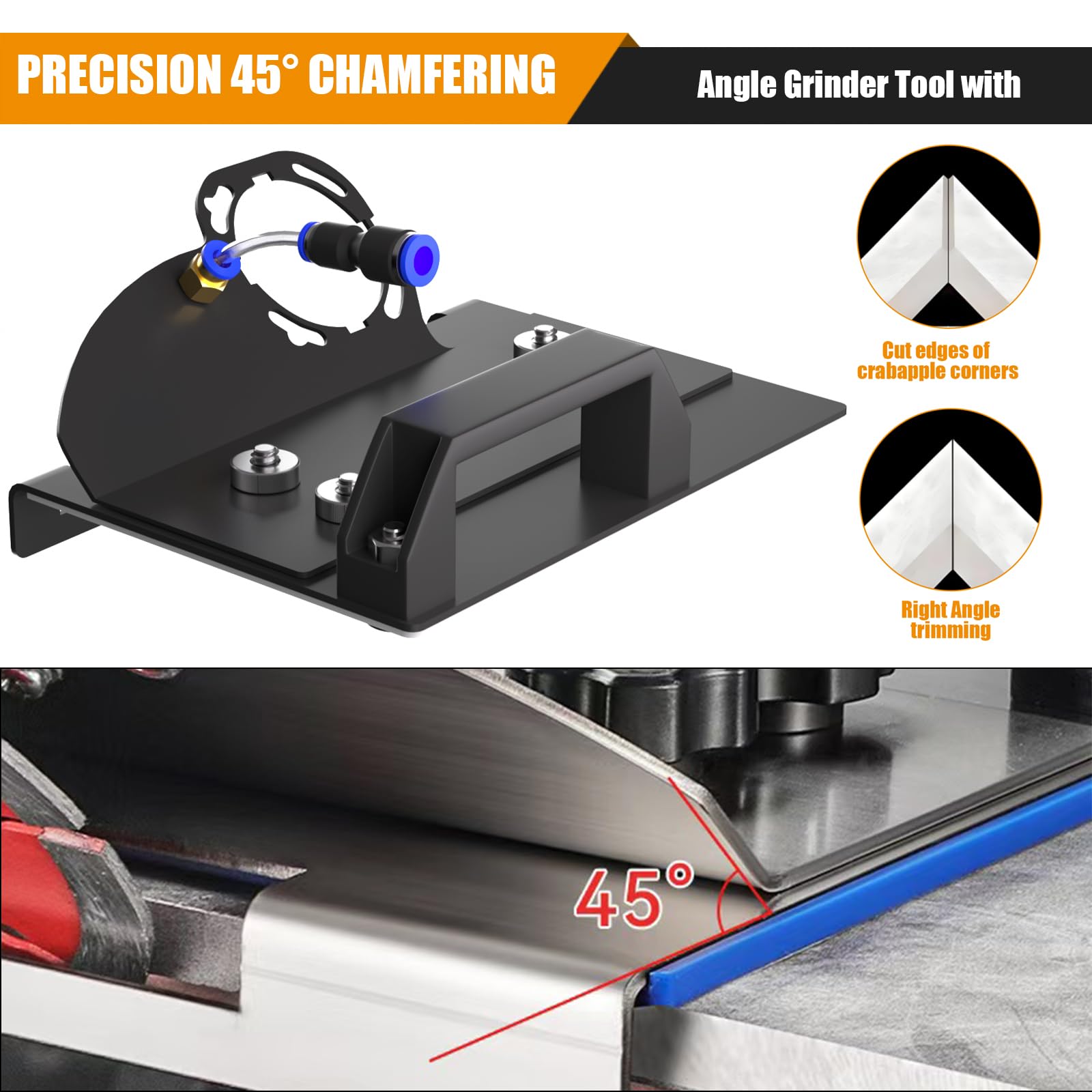Angle Grinder Stand For Tile Chamfering – 45° Cutting Tool For 100-Type Grinders, Heavy-Duty Steel Bracket For Precise & Safe Cuts - View #3
