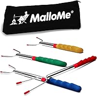Vista 1 de MalloMe - Palos para s'mores para hoguera de 114 cm extra largos - Kit de palos para asar malvaviscos Smores - Pinchos para s'mores y tenedor