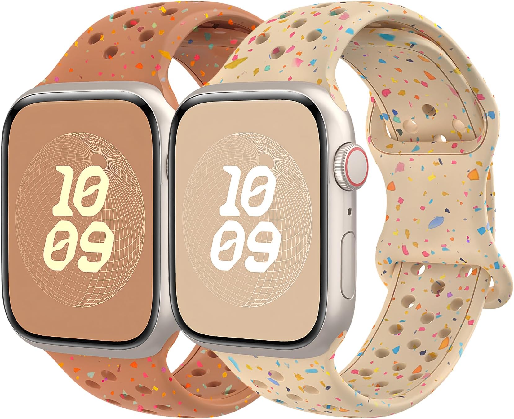 Sport Band for Apple Watch Bands Series 11 10 9 8 7 6 5 4 3 SE Ultra/3/2 Men Women,Recycled Plastic-Soft Breathable Silicone Strap for Nike+ iWatch Band 40mm 42mm 41mm 46mm 44mm 45mm 38mm 49mm,SE/3/2