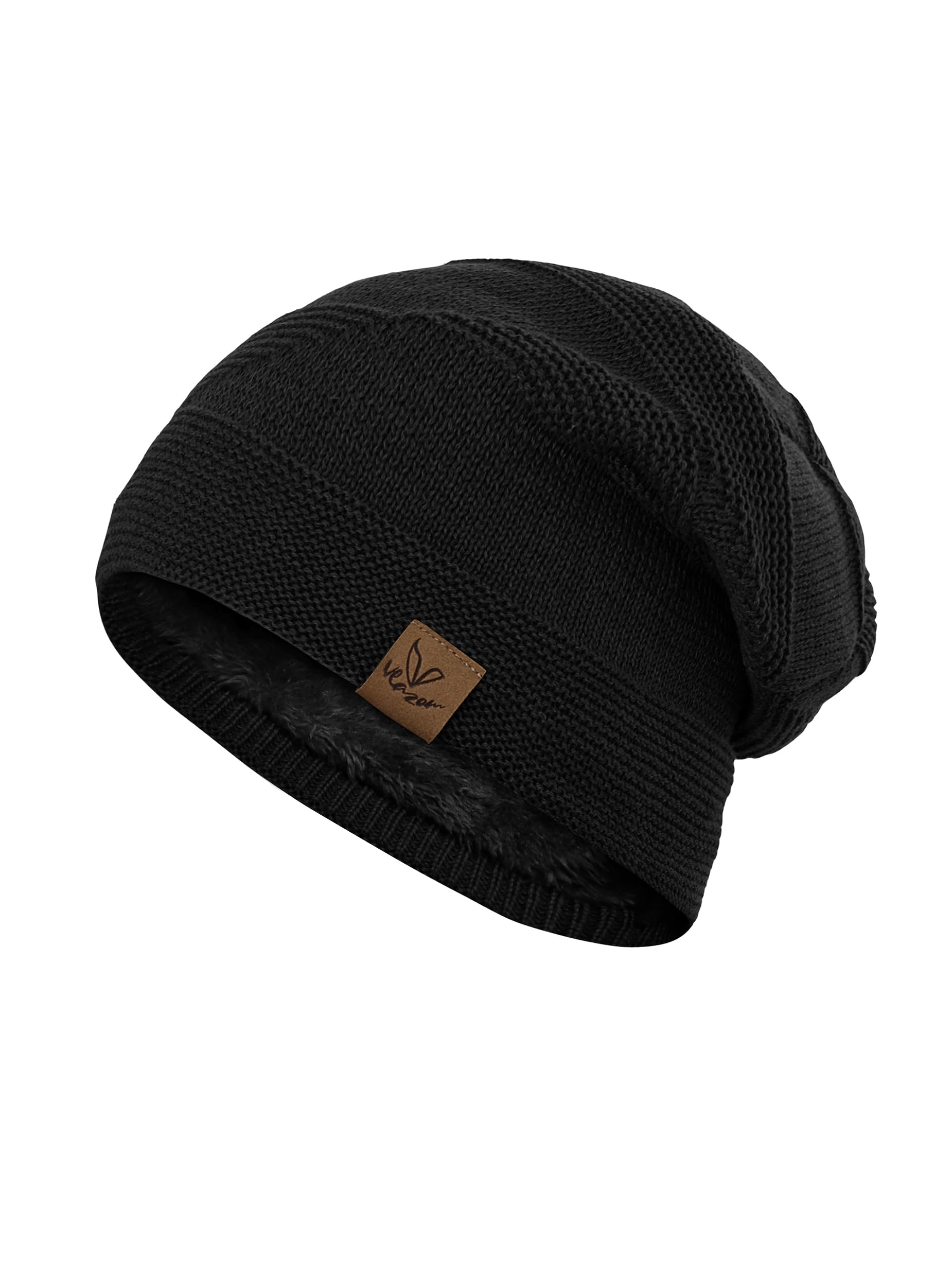 Vlazom Gorro de Lana Tejido para Hombre y Mujer - Gorro Cálido con Borde Doblado