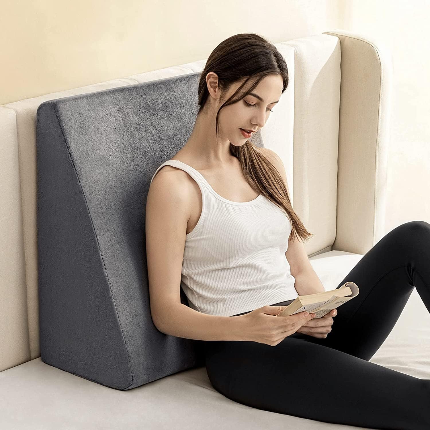 Orthowala ® Orthopedic Bed Wedge Memory Foam Pillow Case Triangle Wedge