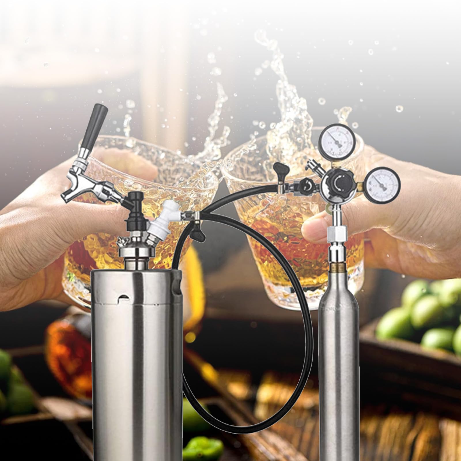 HAMON Regolatore di Pressione Principale CO2 Doppio manometro W21.8 Regolatore di Pressione Regolatore di CO2, regolatore di Birra alla Spina per distributore di Birra