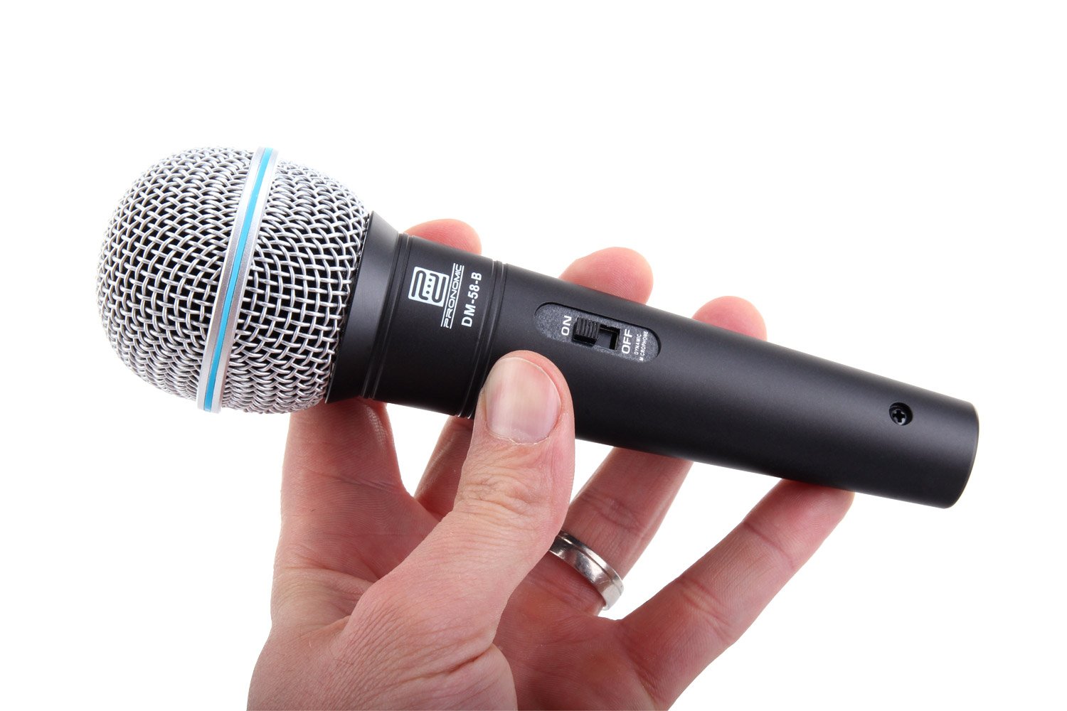 Pronomic DM-58-B Vocal Mikrofon Starter Set 3x Mikro, XLR Kabel, Klemme | Microfono, Microfono universale per voce e canto, Particolarmente adatto per DJ, beatbox, ecc., Suono potente e caldo, 5 kg