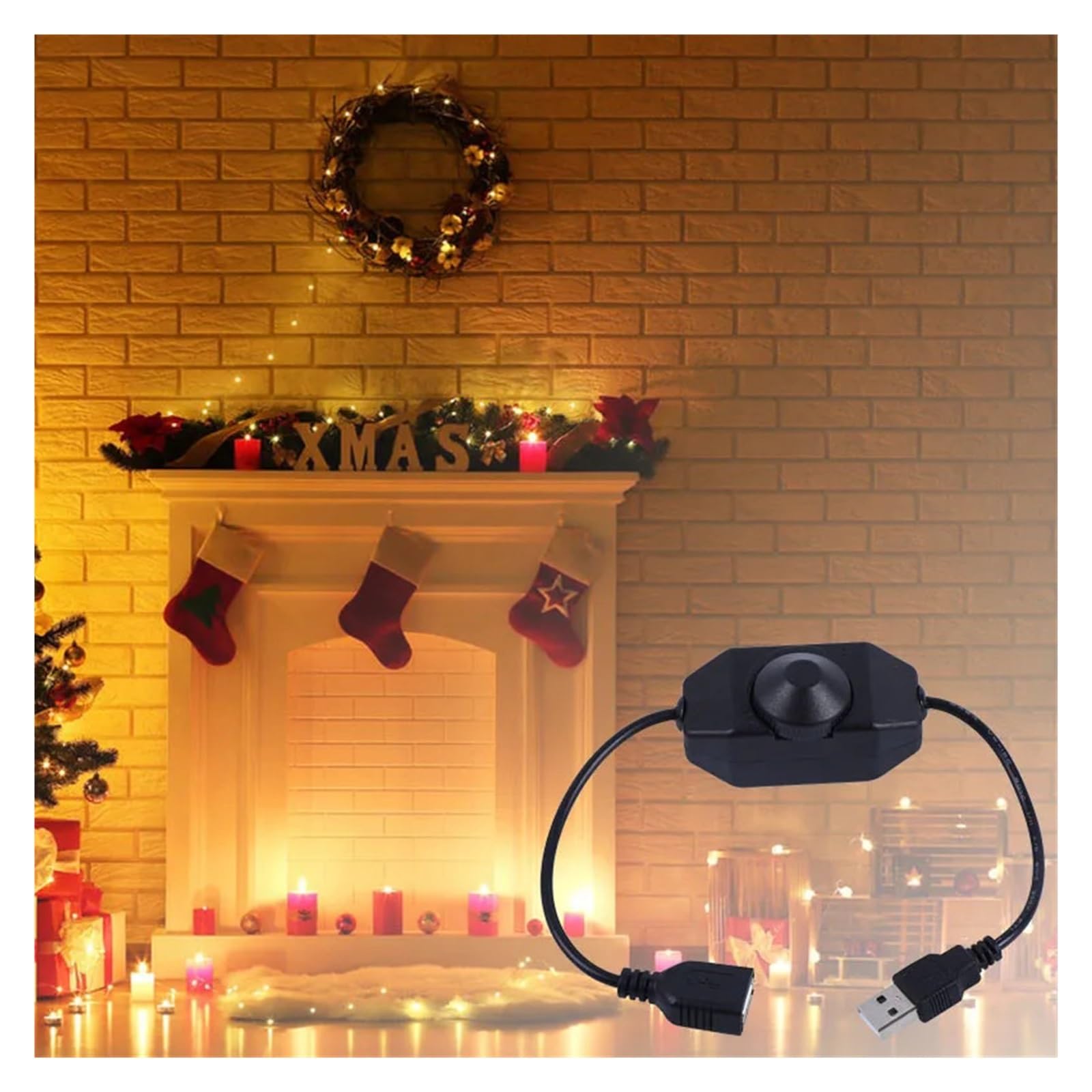 Pokrętło USB LED ściemniacz z włączaniem/wyłączaniem DC 12 V wstążka regulacja jasności przełącznik kontrolera światło złącze wentylatora (A czarny)