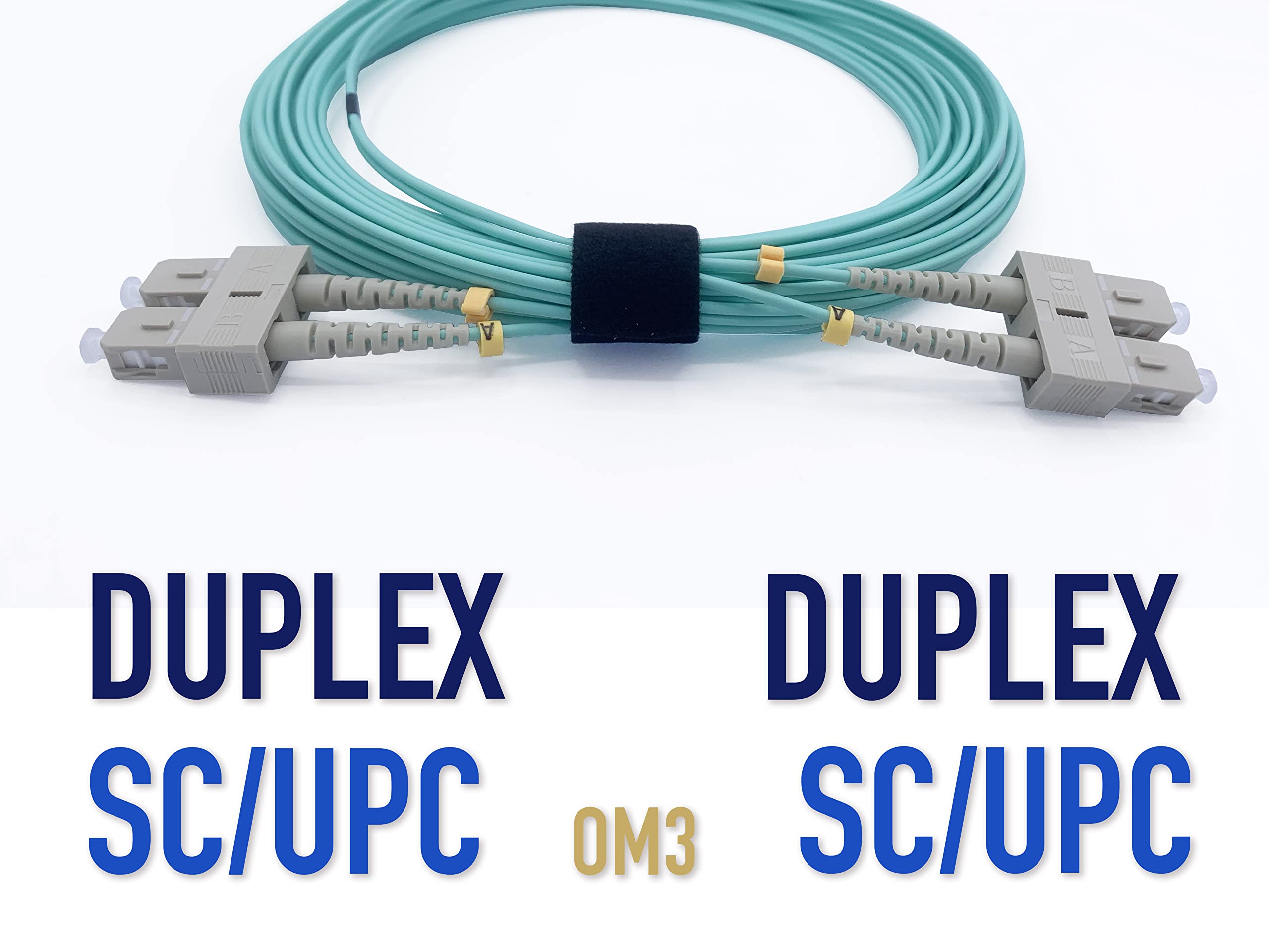 Elfcam® - 3m Cavo Fibra Ottica OM3 SC/UPC a SC/UPC Multimodale Duplex 50/125um LSZH, 3 Metri