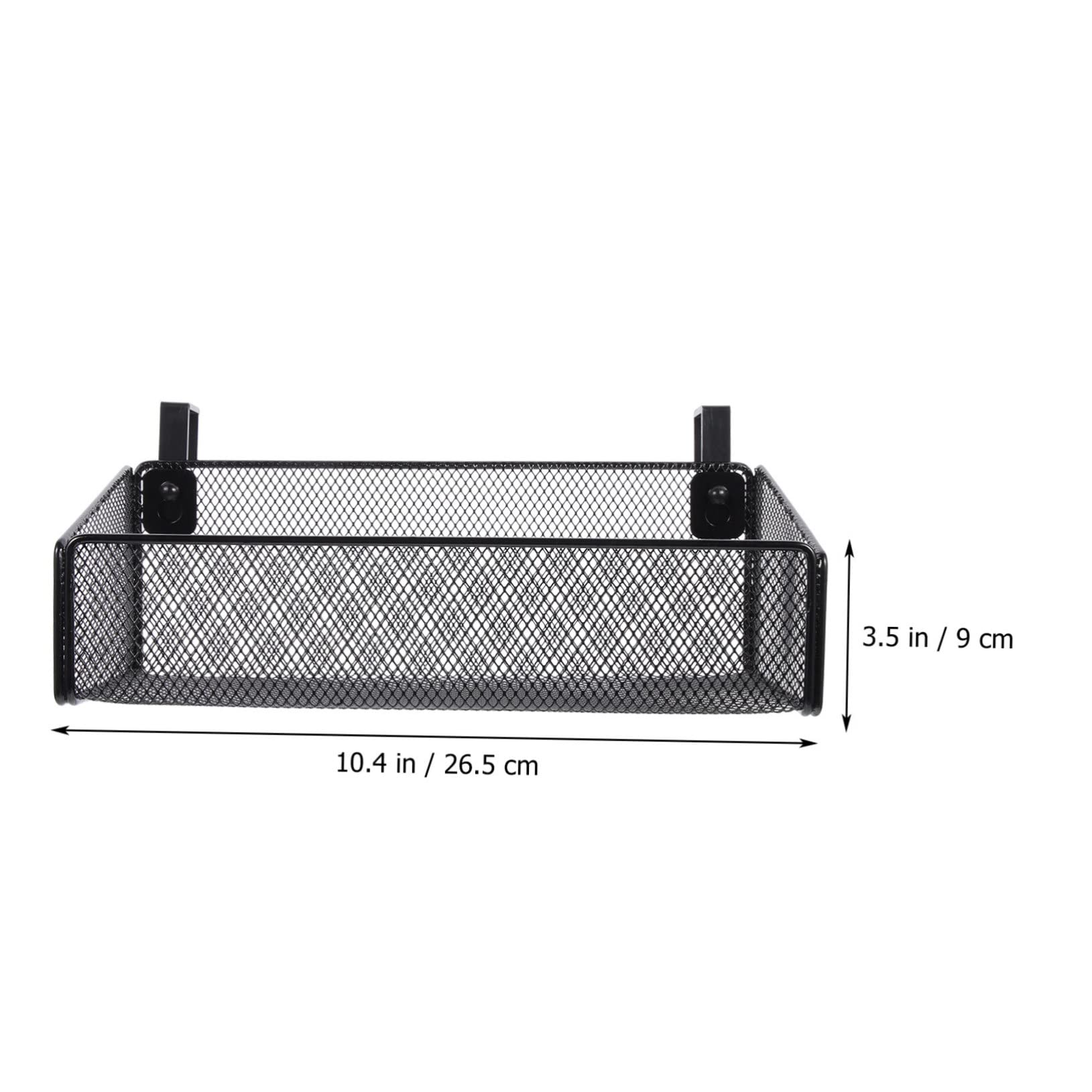 Panier De Rangement Mural HOOTNEE En Métal Noir - 36x15x15 Cm - Avec Crochets Adhésifs - Pour Cuisine, Salle De Bain