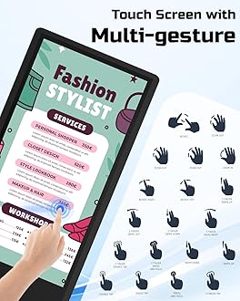 43-inch Indoor Floor Standing Digital Signage Display, 2K Touchscreen FHD LCD Screen Android OS Kiosk Stand with 2 Speakers, Auto Media Display Advertising Player Supports Remote Control