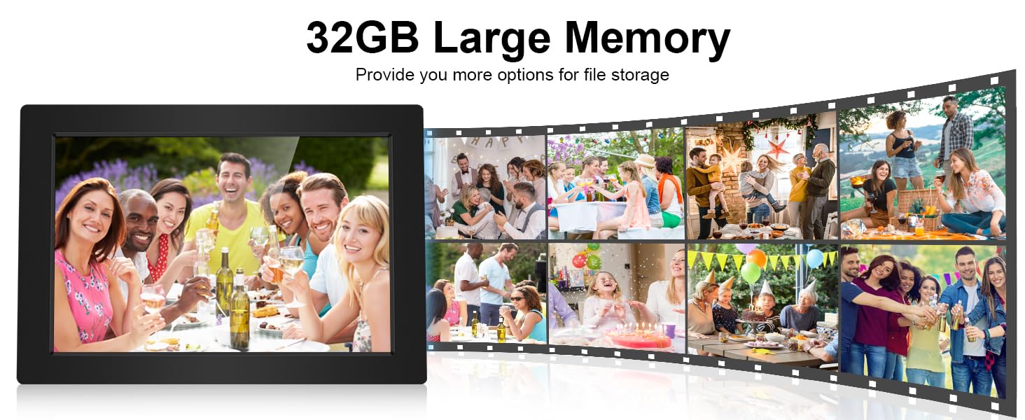 Lipa X80 Digitaler Bilderrahmen 10.1 Zoll Frameo App WLAN Android 11 IPS Touchscreen 32 GB