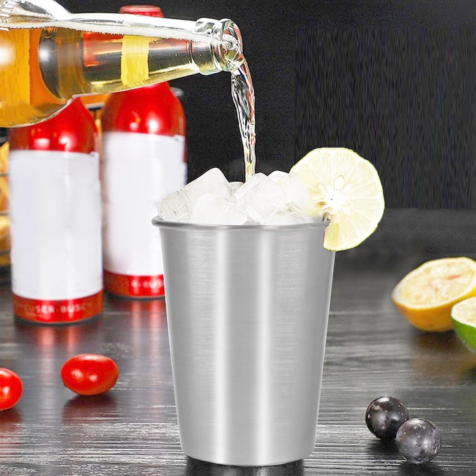 NYSUZHOUJI 350ML Coffee Cup Mug with Lid 304 Stainless Steel Tea Cup,Long Lasting Water Cup, Multipurpose Metal Cup for Coffee, Milk, Tea (Stainless Steel Color)