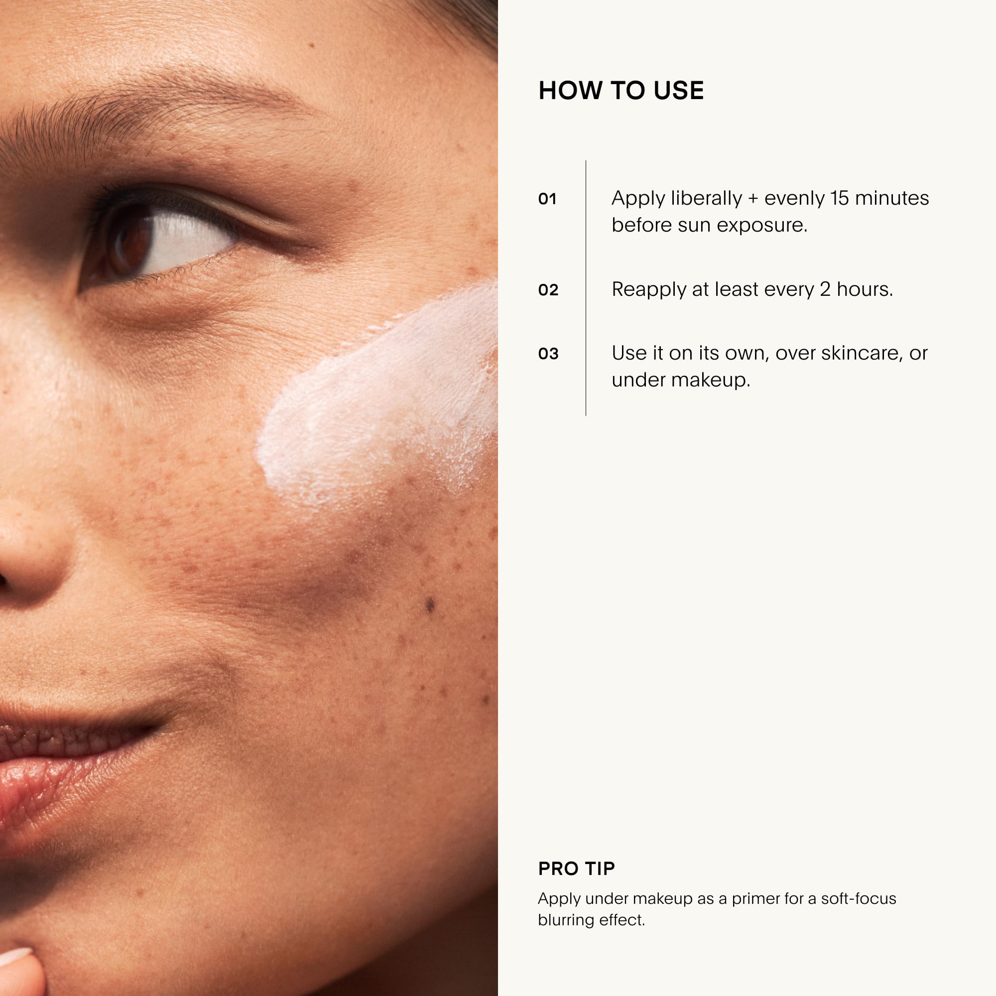 U Beauty Crema solare minerale trasparente multimodale SPF 25 con filtro SPF non nano all'ossido di zinco, oltre a estratti di semi di salvia sclarea e pinnata di Pongamia per una pelle dall'aspetto