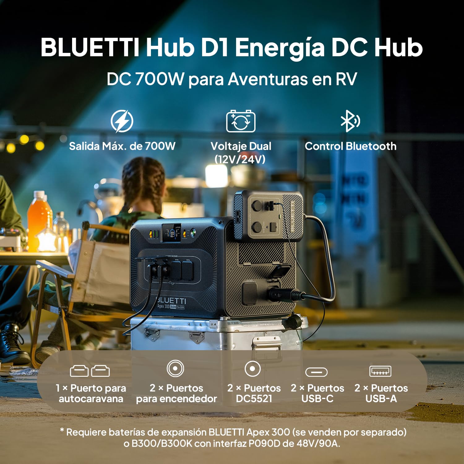 BLUETTI Apex 300 Estación de Energía Portátil 2764,8Wh con Hub D1
