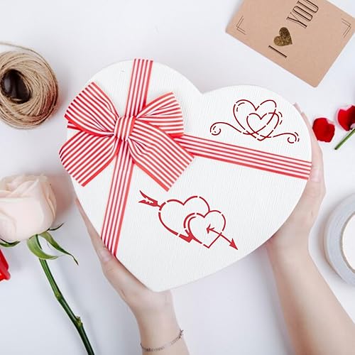 Miniatura 4 de Plantillas de corazón pequeño para pintar sobre piedra de madera, plantillas de amor reutilizables para adultos en tela de madera, tarjeta de roca,