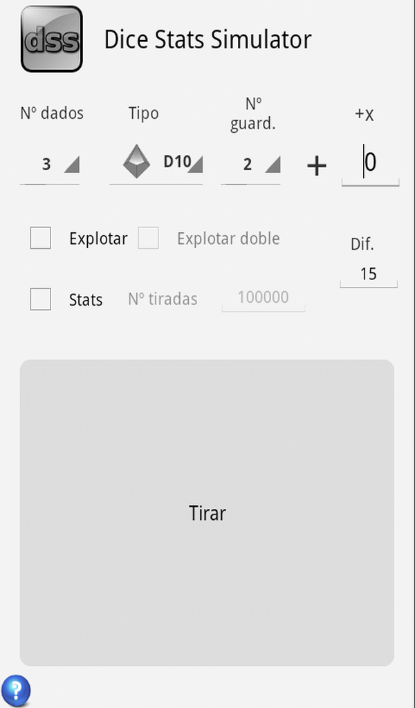 DSS Dice Stats Simulator App on the Amazon Appstore