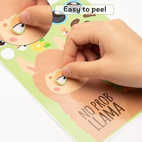 Miniatura 3 de WATINC 36 calcomanías para hacer tus propias calcomanías de cactus de llama, haz una cara de animales, tarjetas de arte de bricolaje, buen regalo