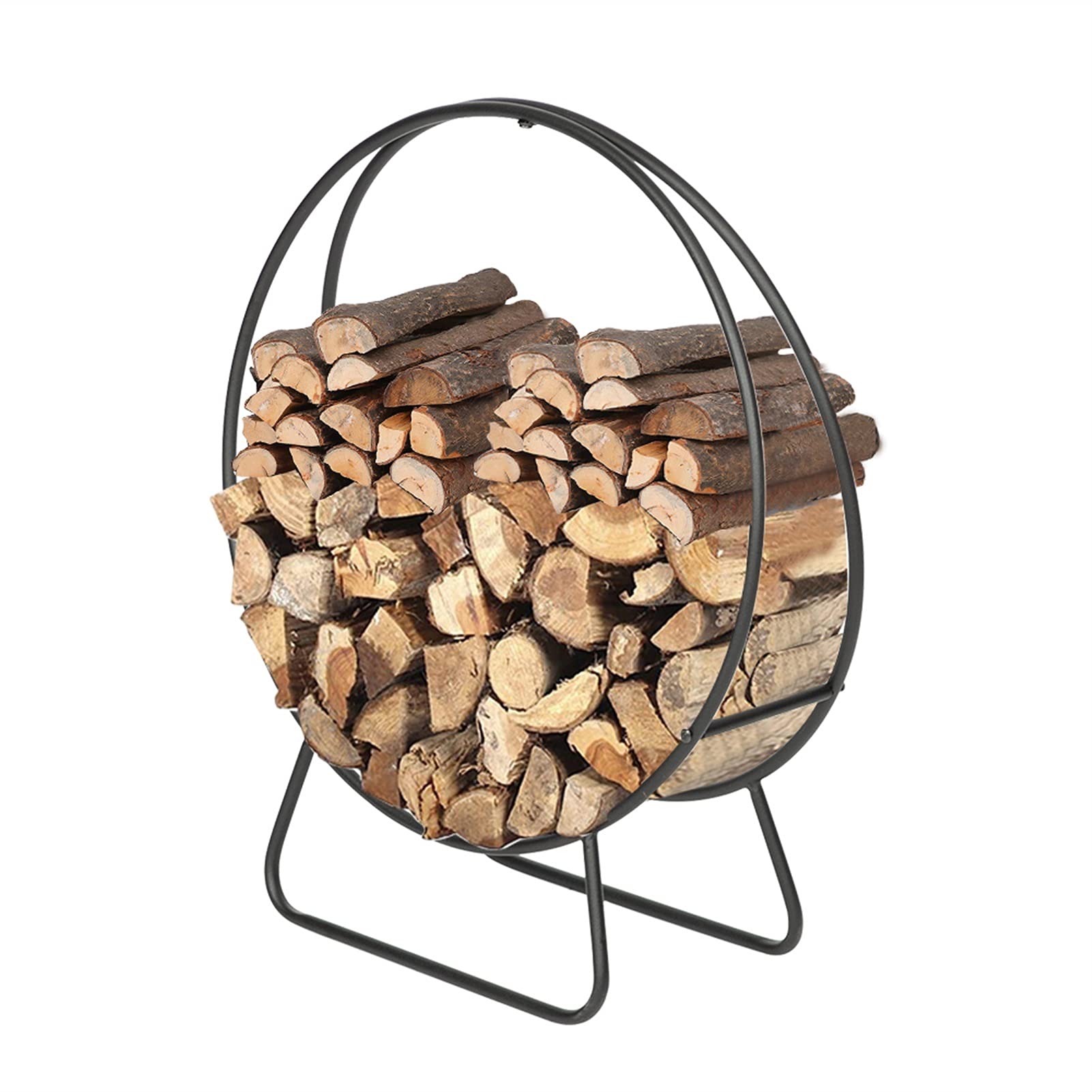 Étagère à bois de chauffage intérieure extérieure monocouche en fer