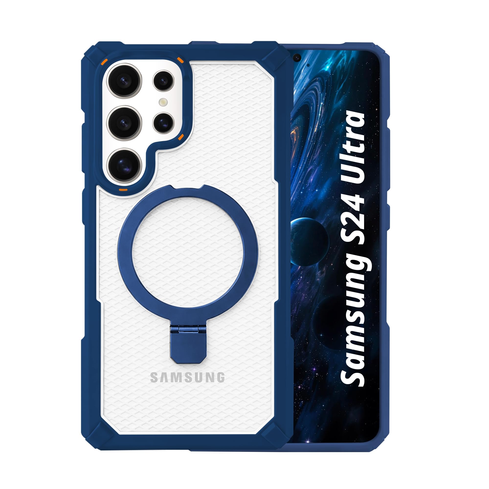 AIBEX Transparent Back Cover Compatible for Samsung Galaxy S24 Ultra|Mag-Saf Magnetic Ring Kickstand |Shockproof Dual Layer Military Grade Drop Protection Armor Case|Wireless Charging Support - Black — Amazon image 16