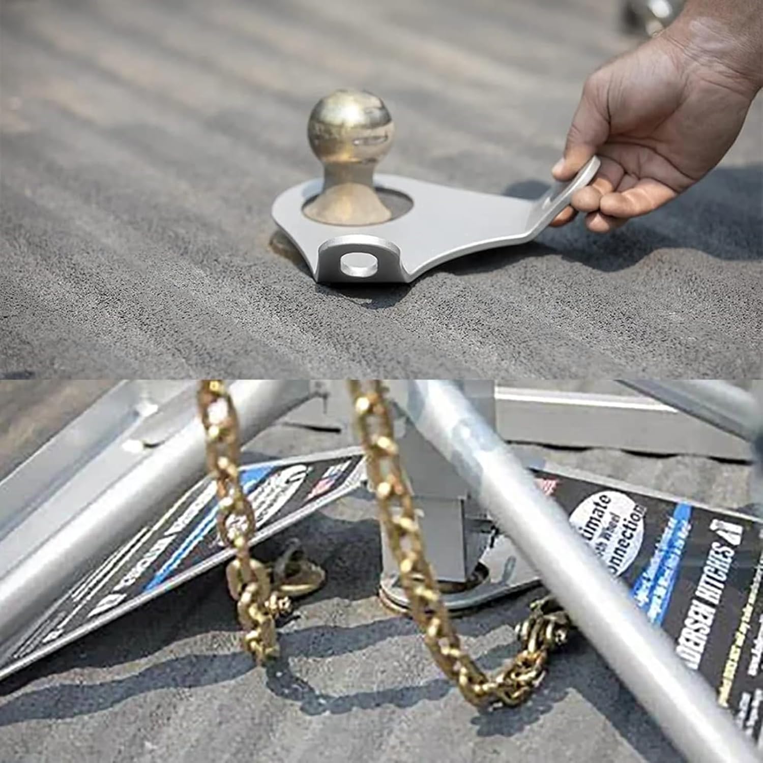 RULLINE 5th Wheel Ultimate Connection Safety Chains Plate Towing Accessories with 1/2in Shackles - Image 5