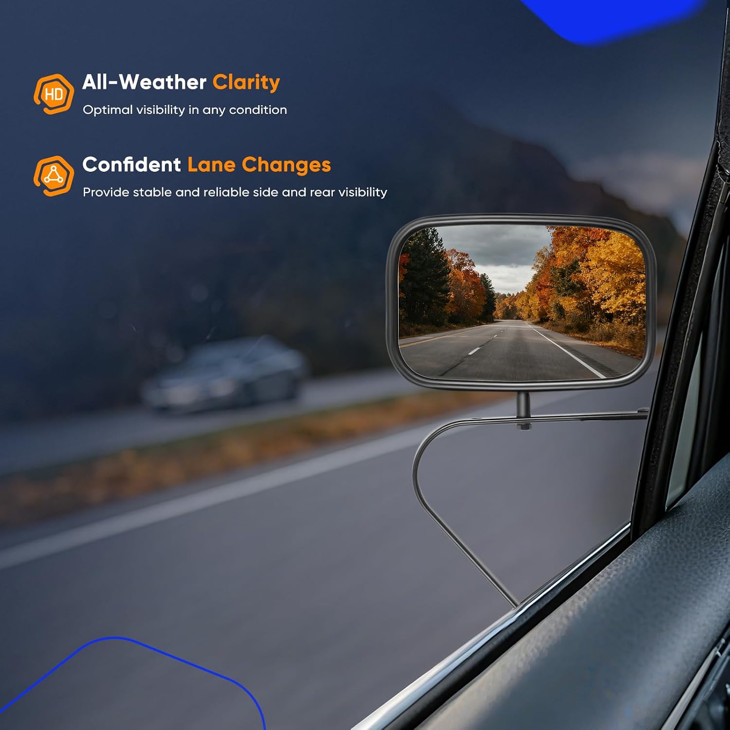 ECCPP Left and Right Side Mirrors Fit with 1980-1996 for Ford for F150 1980-1996 for Ford for F250 for Ford for F350 Manual Fold Non-Heated Manual Adjustment