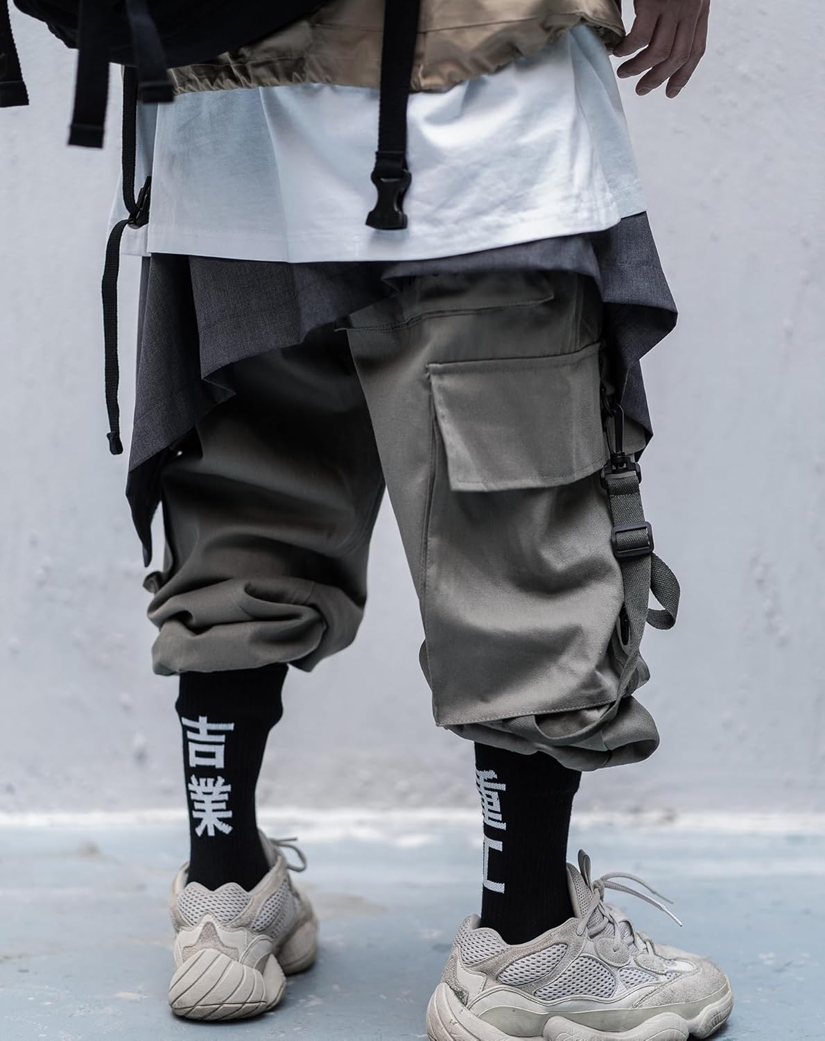 Niepce Inc Japanese Streetwear Techwear Cargo Pants for Men with Straps - Image 2