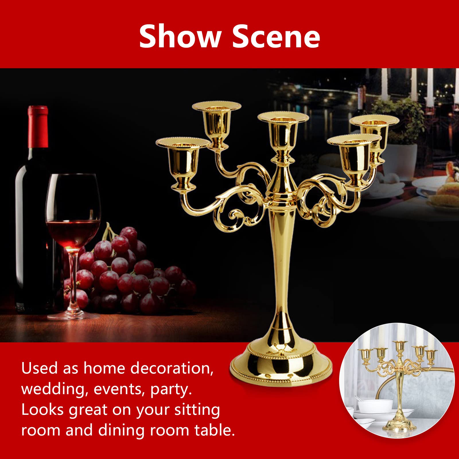 Coolty 3-armiger Kerzenhalter Vintage - Eleganter Kerzenständer Für Tischdeko, Hochzeit & Weihnachten In Silber