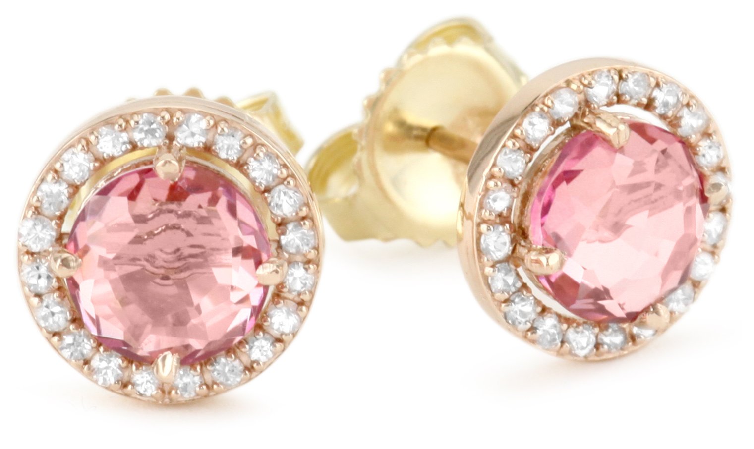 Kalan by Suzanne Kalan 14k Rose Gold, Topaz, and White Sapphire Post Earrings