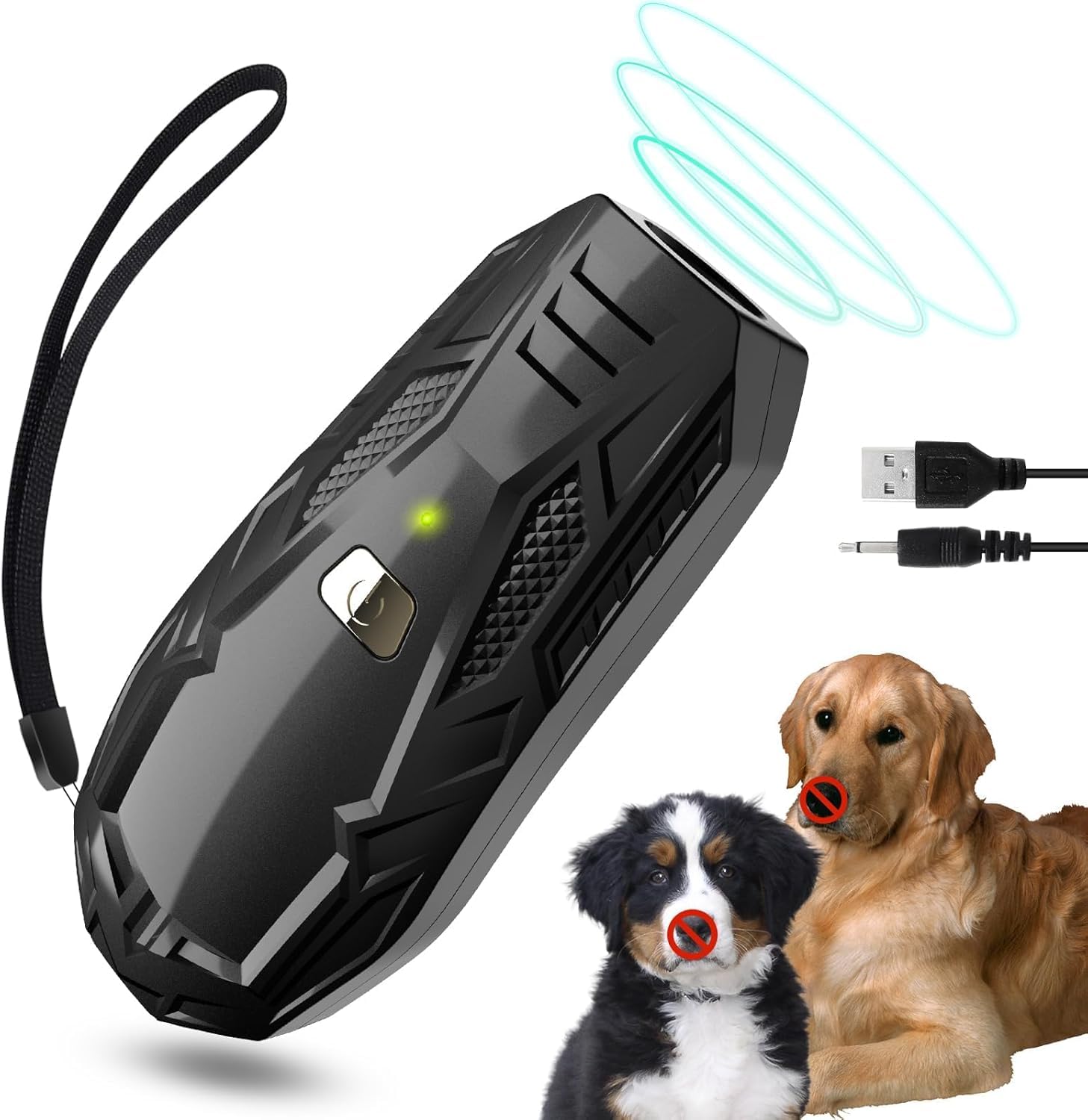 Anti Barking Device for Dogs, Handheld Ultrasonic Dog Repeller & Stop Barking Dog Device - 16.4ft Range, 15-25kHz Variable Frequency Bark Deterrent Devices, 1800mAh Rechargeable Safe Training Tool