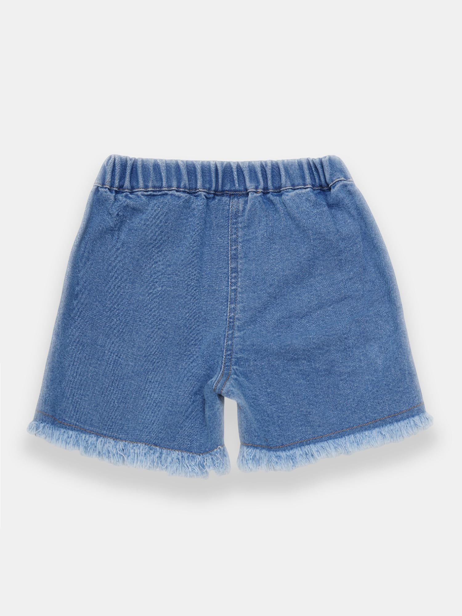 CREATIVE KIDS Girl Light Blue Embroidered Denim Shorts - Image 2 thumbnail