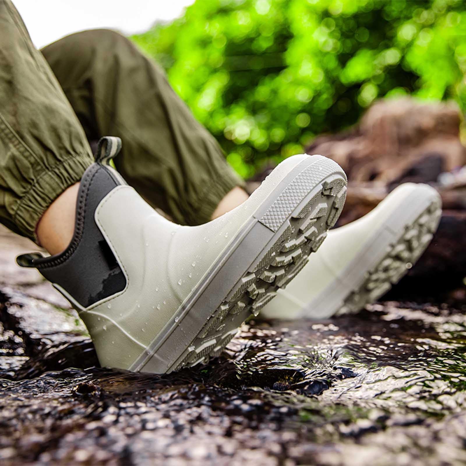 Generisch Męskie buty przeciwdeszczowe, outdoorowe, wsuwane, buty trekkingowe na mokrą pogodę, wygodne, lekkie, antypoślizgowe gumowe podeszwy