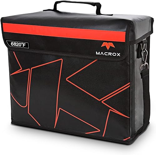 FLAYPAL Bolsa de documentos ignífuga e impermeable con cerradura y bolsa interior con cremallera. Diseño patentado de bolsa totalmente cerrada.