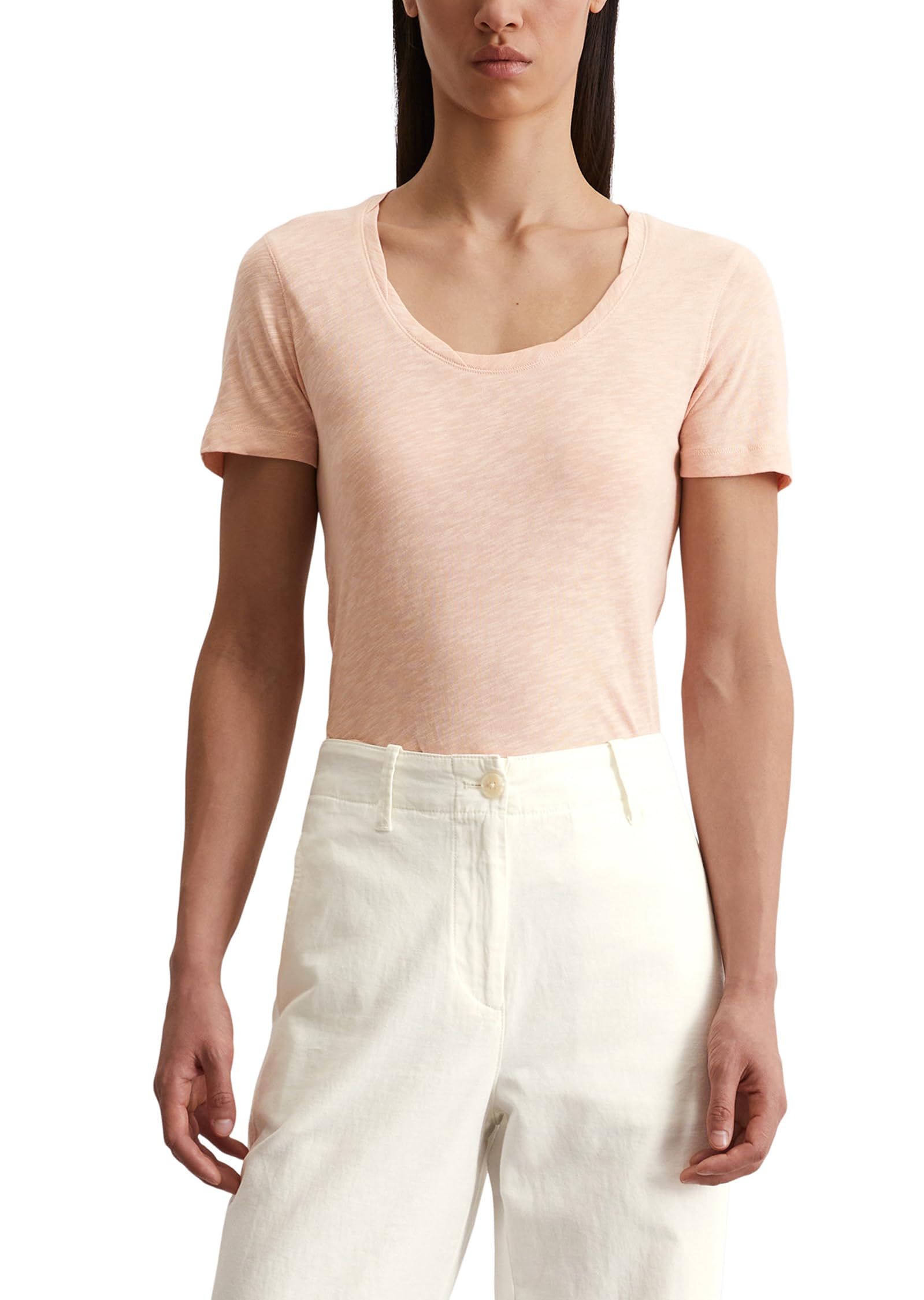 Marc O'Polo Damen T-Shirt mit getwistetem Ausschnitt Regular Fit