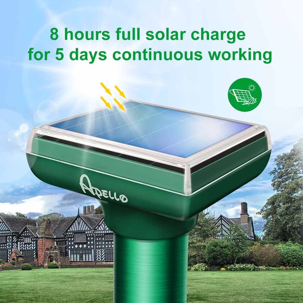 Apello 8 Pack Mole Repellent Gopher Repellent Ultrasonic Mole Repeller Solar Powered Chipmunk Repellant Ultrasonic Outdoor No Trap No Vole Poison Harm to Your Lawn