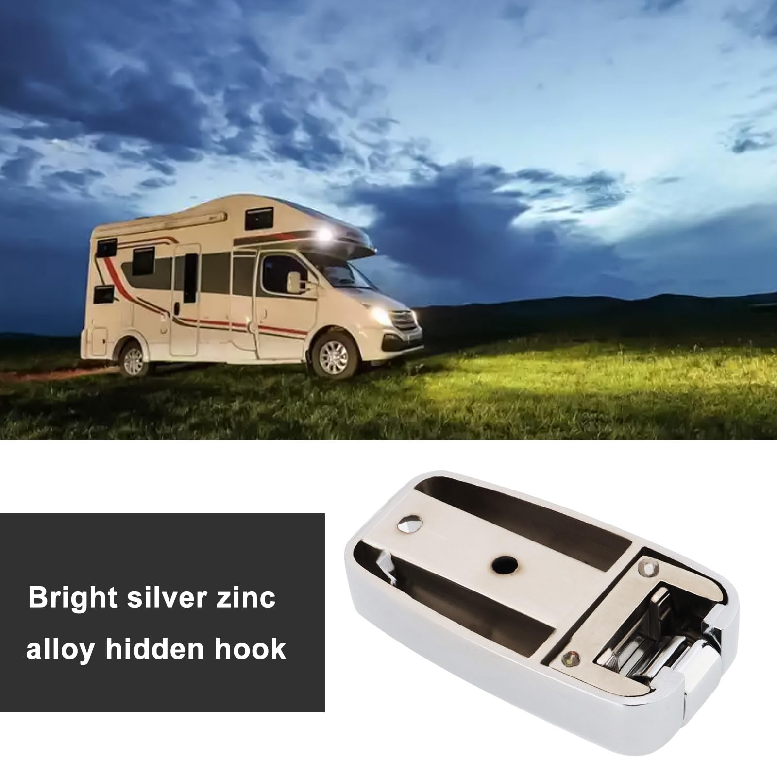 SG Store 2pcs Zinc Alloy Hideaway Hook Folding Coat Hooks 50 x 26 x 13.5mm for Closet Bathroom Kitchen Garage Jacket Towel Keys Silver (Screwless) - Image 2