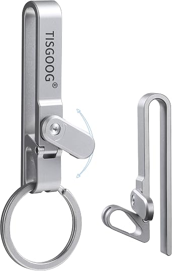Titanium Belt Clip for Keys, Spring Lock Key Belt Clip for Men