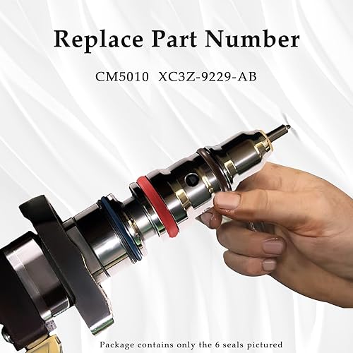 Miniatura 4 de Juego de 8 sellos de junta tórica de inyector de combustible diésel de 7.3L compatibles con camiones F-250 F350 F450 F550 y E-Series Vans E-350 E450