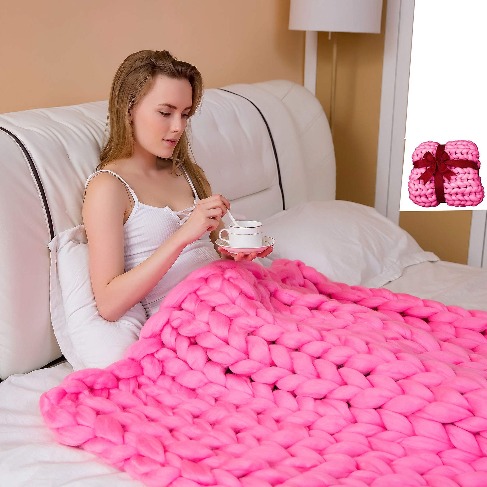 Knitted Weighted Weighted Chain Blankets Chunky Knit Weighted